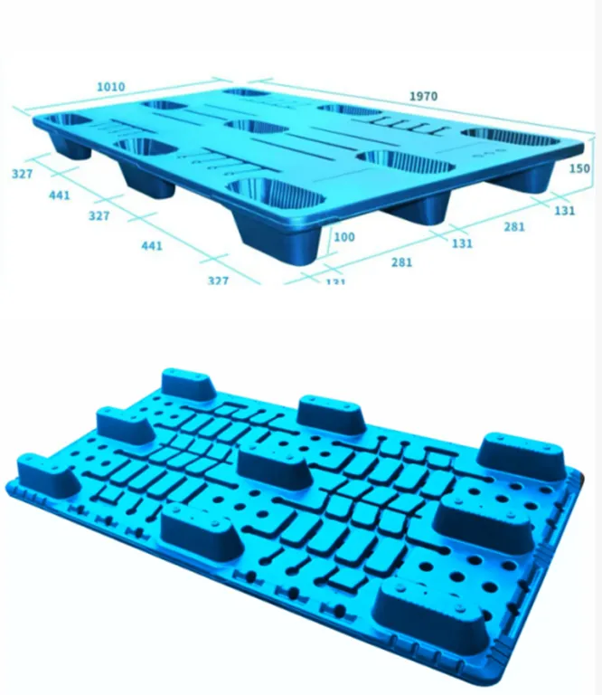 Nine-foot blow-molded pallet