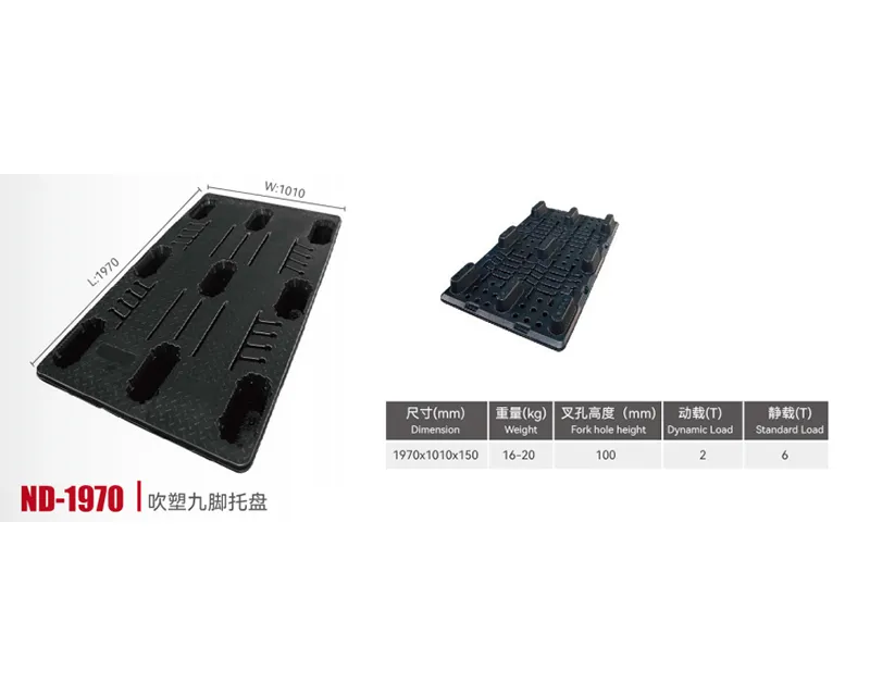 Nine-foot blow-molded pallet