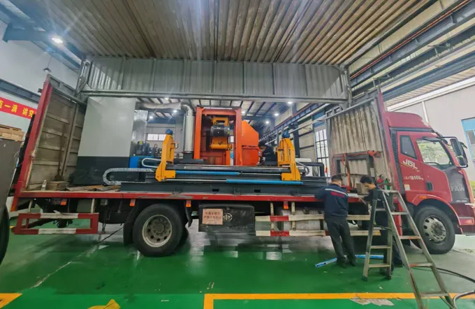 Transporting and Operating a Paper Roll Saw on a Truck